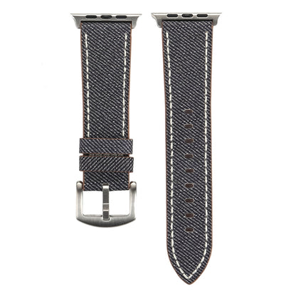 For Apple Watch Series 10 42mm / 9&8&7 41mm / SE 3&SE 2&6&SE&5&4 40mm / 3&2&1 38mm Simple Fashion Genuine Leather Cowboy Pattern Watch Band(Grey) by buy2fix