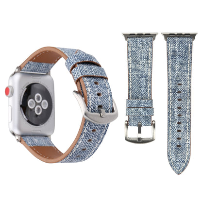 For Apple Watch Series 10 42mm / 9&8&7 41mm / SE 3&SE 2&6&SE&5&4 40mm / 3&2&1 38mm Simple Fashion Genuine Leather Cowboy Pattern Watch Band(Baby Blue) by buy2fix