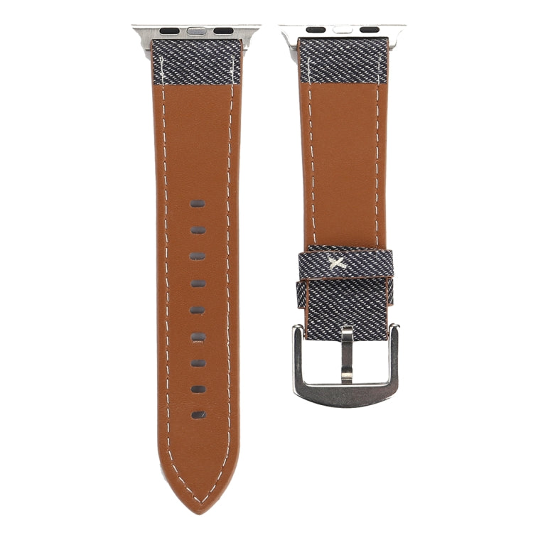 For Apple Watch Ultra 49mm&Watch Ultra 2 49mm / Series 10 46mm / 9&8&7 45mm / SE 3&SE 2&6&SE&5&4 44mm / 3&2&1 42mm Simple Fashion Genuine Leather Cowboy Pattern Watch Band(Grey) by buy2fix