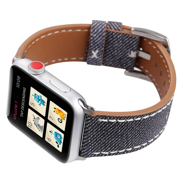 For Apple Watch Ultra 49mm&Watch Ultra 2 49mm / Series 10 46mm / 9&8&7 45mm / SE 3&SE 2&6&SE&5&4 44mm / 3&2&1 42mm Simple Fashion Genuine Leather Cowboy Pattern Watch Band(Grey) by buy2fix