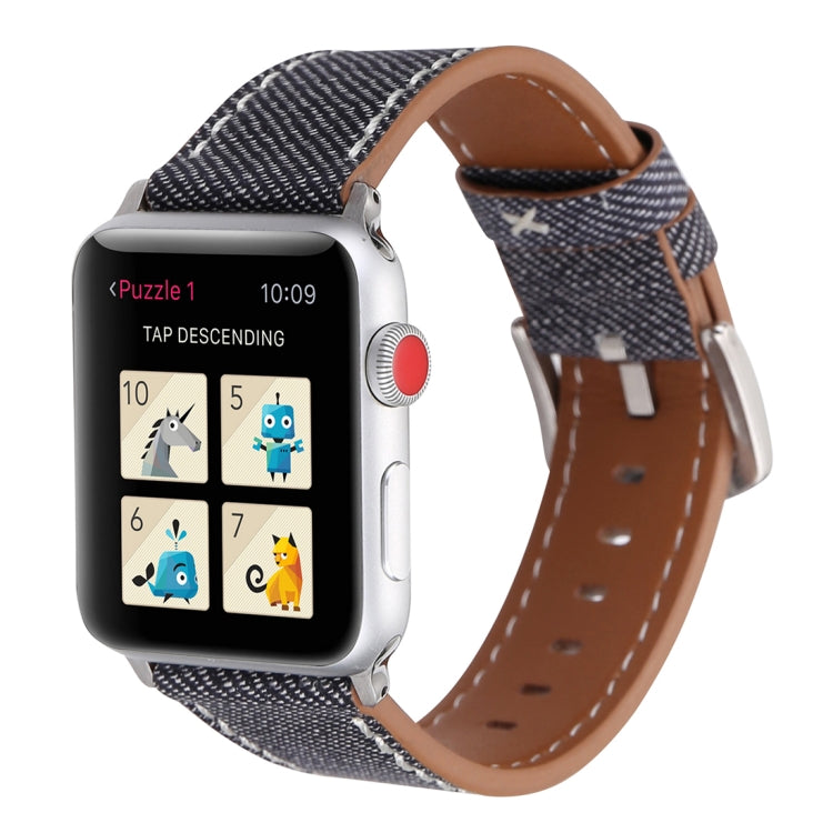 For Apple Watch Ultra 49mm&Watch Ultra 2 49mm / Series 10 46mm / 9&8&7 45mm / SE 3&SE 2&6&SE&5&4 44mm / 3&2&1 42mm Simple Fashion Genuine Leather Cowboy Pattern Watch Band(Grey) by buy2fix