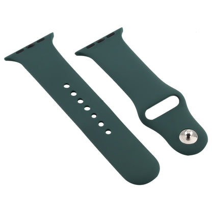 For Apple Watch Series 7 41mm / 6 & SE & 5 & 4 40mm / 3 & 2 & 1 38mm Silicone Watch Band (Dark Green) by buy2fix