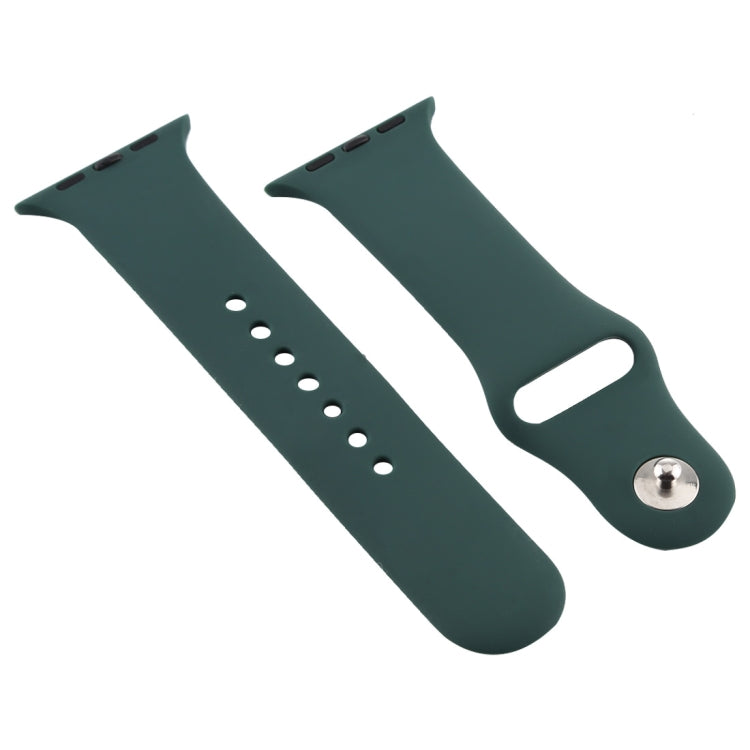 For Apple Watch Series 7 41mm / 6 & SE & 5 & 4 40mm / 3 & 2 & 1 38mm Silicone Watch Band (Dark Green) by buy2fix