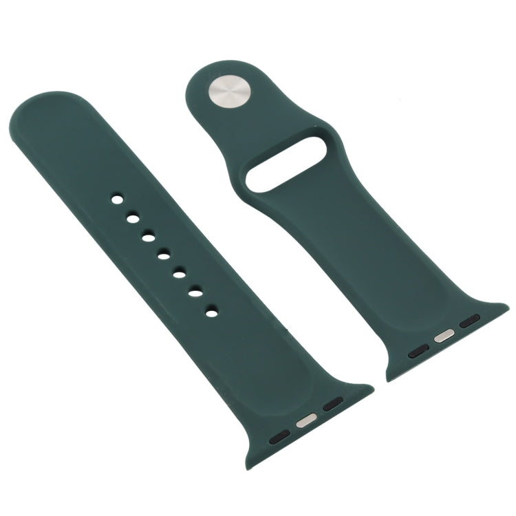 For Apple Watch Series 7 41mm / 6 & SE & 5 & 4 40mm / 3 & 2 & 1 38mm Silicone Watch Band (Dark Green) by buy2fix