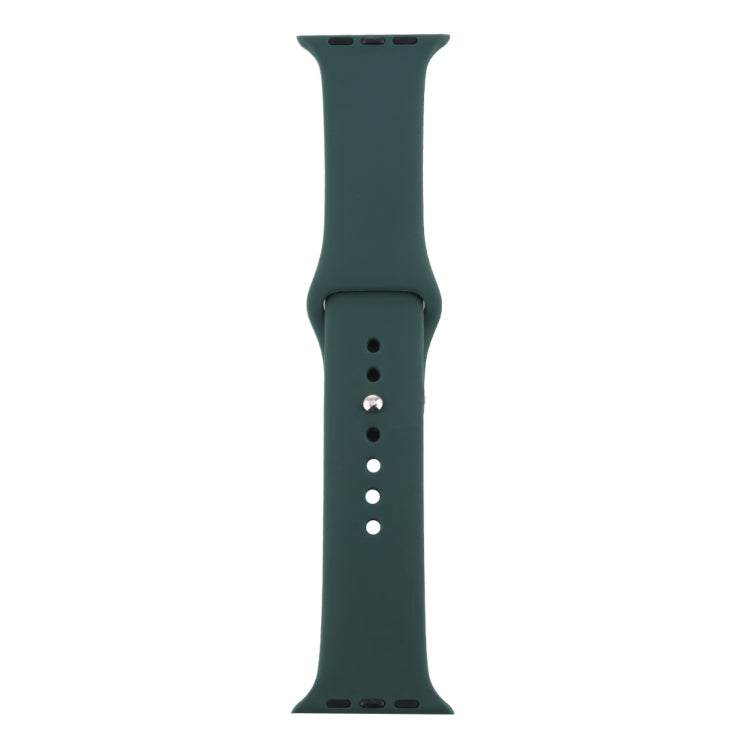 For Apple Watch Series 7 41mm / 6 & SE & 5 & 4 40mm / 3 & 2 & 1 38mm Silicone Watch Band (Dark Green) by buy2fix