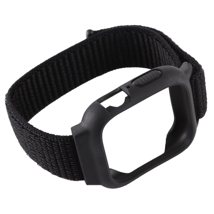 For Apple Watch Series 7 45mm / 6 & SE & 5 & 4 44mm / 3 & 2 & 1 42mm Nylon Watch Band with Hook and Loop Fastener (Black) - Watch Bands by buy2fix | Online Shopping UK | buy2fix