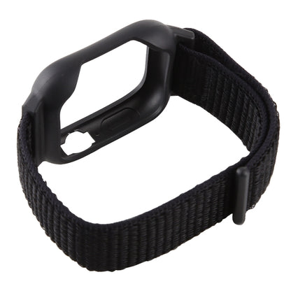 For Apple Watch Series 7 45mm / 6 & SE & 5 & 4 44mm / 3 & 2 & 1 42mm Nylon Watch Band with Hook and Loop Fastener (Black) - Watch Bands by buy2fix | Online Shopping UK | buy2fix