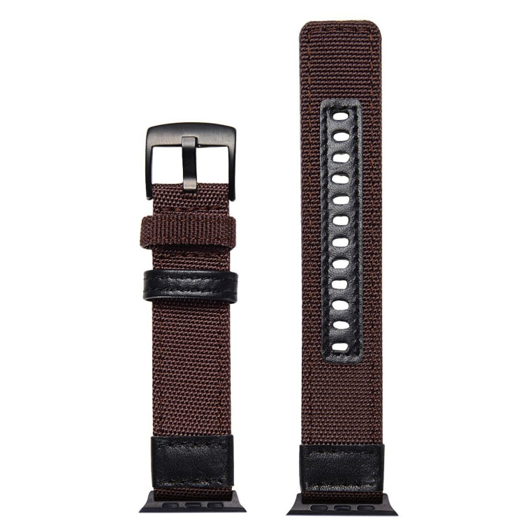 Jeep Style Nylon Wrist Watch Band with Stainless Steel Buckle for Apple Watch Series 3 & 2 & 1 42mm (Brown) by buy2fix