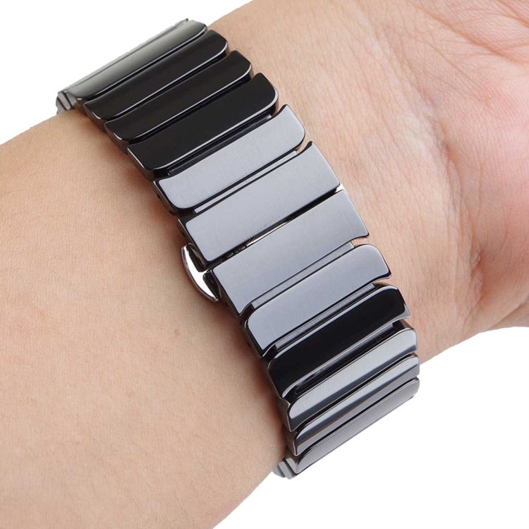 For Apple Watch Ultra 49mm&Watch Ultra 2 49mm / Series 10 46mm / 9&8&7 45mm / SE 3&SE 2&6&SE&5&4 44mm / 3&2&1 42mm Delicate Ceramics Wrist Watch Band(Black) by buy2fix