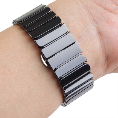 For Apple Watch Ultra 49mm&Watch Ultra 2 49mm / Series 10 46mm / 9&8&7 45mm / SE 3&SE 2&6&SE&5&4 44mm / 3&2&1 42mm Delicate Ceramics Wrist Watch Band(Black) by buy2fix