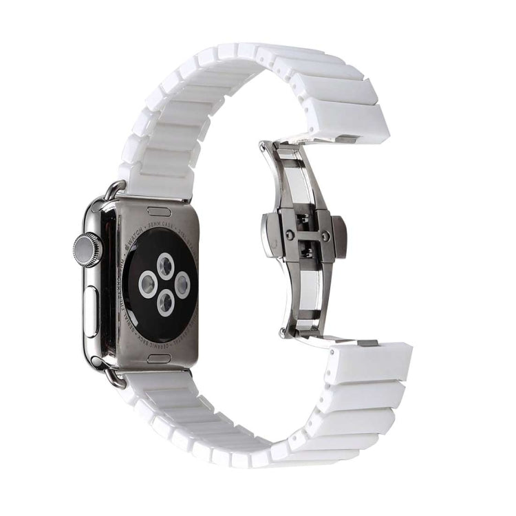For Apple Watch Ultra 49mm&Watch Ultra 2 49mm / Series 10 46mm / 9&8&7 45mm / SE 3&SE 2&6&SE&5&4 44mm / 3&2&1 42mm Delicate Ceramics Wrist Watch Band(White) by buy2fix
