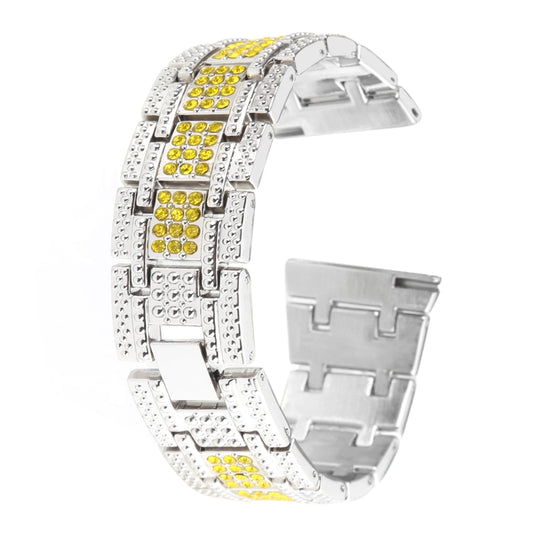 Metal Wrist Strap Watch Band for Samsung Gear S3(Silver Yellow) - Watch Bands by buy2fix | Online Shopping UK | buy2fix