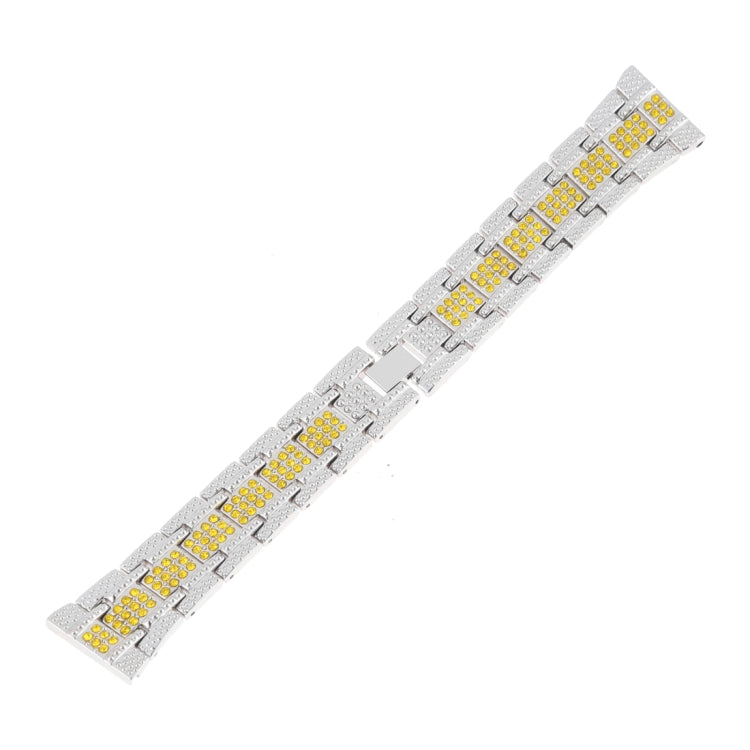 Metal Wrist Strap Watch Band for Samsung Gear S3(Silver Yellow) - Watch Bands by buy2fix | Online Shopping UK | buy2fix
