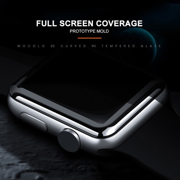 mocolo 0.33mm 9H 3D Round Edge Full Glue Tempered Glass Film for Apple Watch Series 5 & 4 40mm(Black) - Watch Cases by mocolo | Online Shopping UK | buy2fix