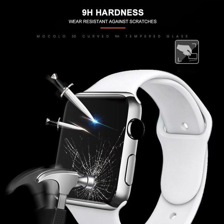 mocolo 0.33mm 9H 3D Round Edge Full Glue Tempered Glass Film for Apple Watch Series 5 & 4 40mm(Black) - Watch Cases by mocolo | Online Shopping UK | buy2fix