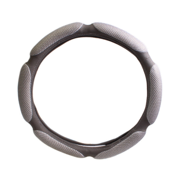 Sandwich Steering Wheel Cover (Colour: Grey and white glue, Adaptation Steering wheel diameter: 38cm) by buy2fix
