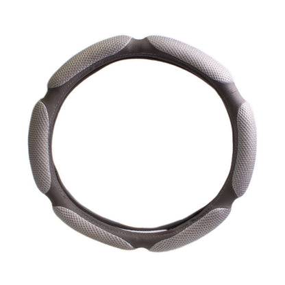 Sandwich Steering Wheel Cover (Colour: Grey and white glue, Adaptation Steering wheel diameter: 38cm) by buy2fix