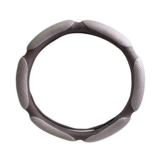 Sandwich Steering Wheel Cover (Colour: Grey and white glue, Adaptation Steering wheel diameter: 38cm) by buy2fix
