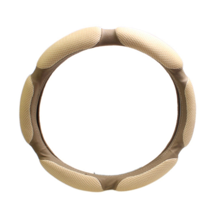 Sandwich Steering Wheel Cover (Colour: Beige and white glue, Adaptation Steering wheel diameter: 38cm) by buy2fix
