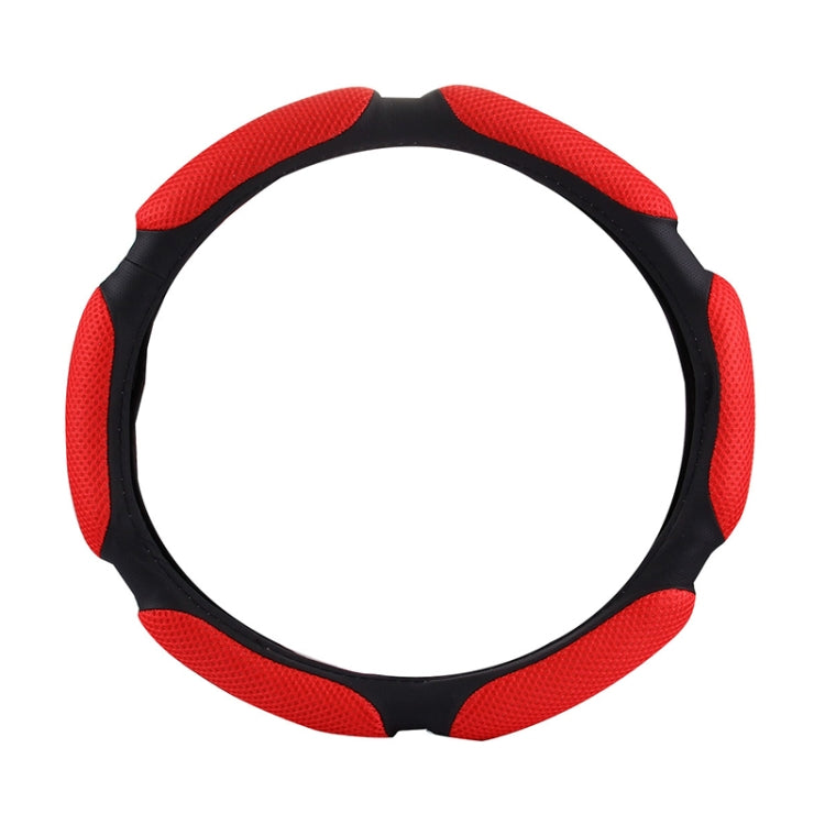 Sandwich Steering Wheel Cover (Colour: Red and white glue, Adaptation Steering wheel diameter: 38cm) by buy2fix