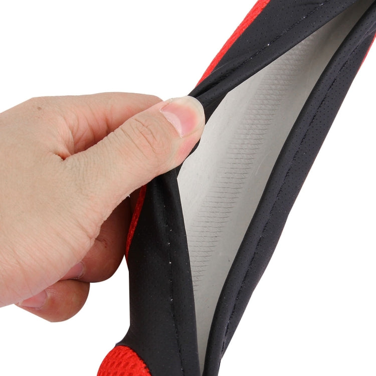 Sandwich Steering Wheel Cover (Colour: Red and white glue, Adaptation Steering wheel diameter: 38cm) by buy2fix