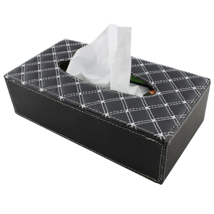 Luxury PU Leather Cover Case Tissue Box Car Pumping Tray by buy2fix