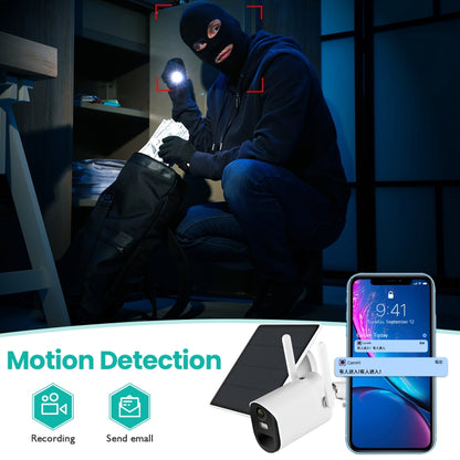 T20 1080P Full HD Solar Powered WiFi Camera, Support Motion Detection, Night Vision, Two Way Audio, TF Card - Wireless Camera by buy2fix | Online Shopping UK | buy2fix