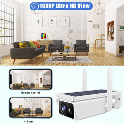T13-2 1080P HD Solar Powered 2.4GHz WiFi Security Camera with Battery, Support Motion Detection, Night Vision, Two Way Audio, TF Card - Wireless Camera by buy2fix | Online Shopping UK | buy2fix