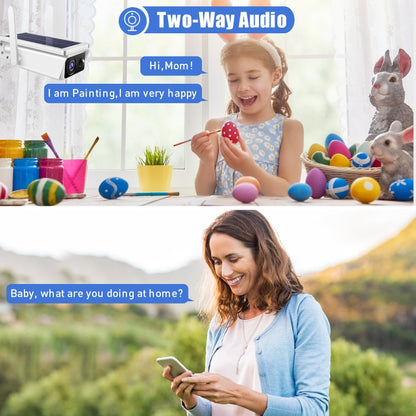 T13-2 1080P HD Solar Powered 2.4GHz WiFi Security Camera with Battery, Support Motion Detection, Night Vision, Two Way Audio, TF Card - Wireless Camera by buy2fix | Online Shopping UK | buy2fix