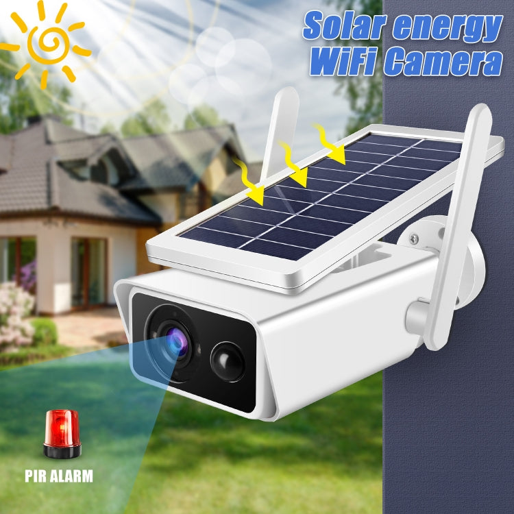 T13-2 1080P HD Solar Powered 2.4GHz WiFi Security Camera with Battery, Support Motion Detection, Night Vision, Two Way Audio, TF Card - Wireless Camera by buy2fix | Online Shopping UK | buy2fix