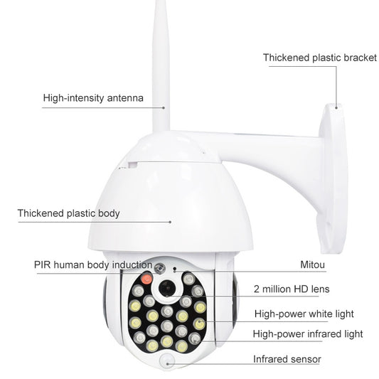 QX17 2 Million Pixels WiFi High-definition Surveillance Camera Outdoor Dome Camera, Support Night Vision & Two-way Voice & Motion Detection(EU Plug) - Dome Camera by buy2fix | Online Shopping UK | buy2fix