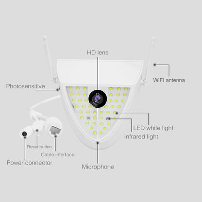 DP16 2.0 Megapixel 42 LEDs Garden Light Smart Camera, Support Motion Detection / Night Vision / Voice Intercom / TF Card, EU Plug - Light Bulb Camera by buy2fix | Online Shopping UK | buy2fix