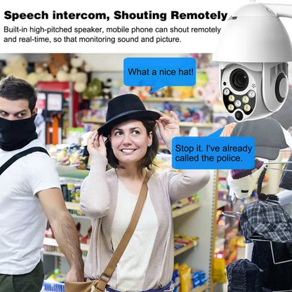 Wireless Surveillance Camera HD PTZ Home Security Outdoor IP66 Waterproof Network Dome Camera, Support Night Vision & Motion Detection & TF Card, UK Plug - Wireless Camera by buy2fix | Online Shopping UK | buy2fix