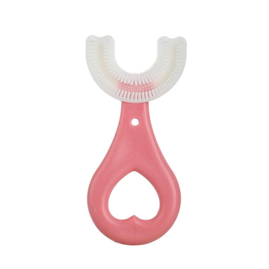 U-shaped Children Baby Hand-held Soft Toothbrush Brushing Artifact for 2-6 Years Old, Style: Heart Shape(Pink) - Toothbrushes by buy2fix | Online Shopping UK | buy2fix