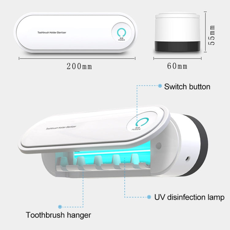 Toothbrush Dryer Sterilizer Bathroom Wall-mounted Toothbrush Holder, Plug-in Powered with US Plug - Toothbrush Sanitizer by buy2fix | Online Shopping UK | buy2fix