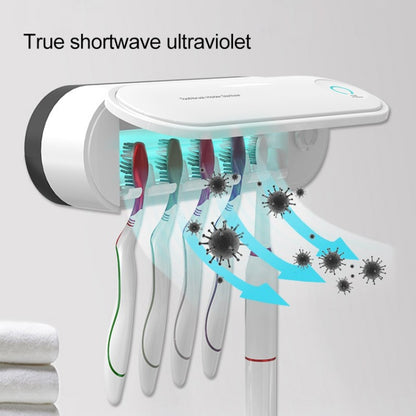 Toothbrush Dryer Sterilizer Bathroom Wall-mounted Toothbrush Holder, Plug-in Powered with US Plug - Toothbrush Sanitizer by buy2fix | Online Shopping UK | buy2fix