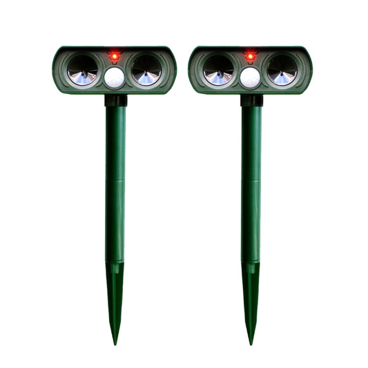 2 PCS Powerful Ultrasonic Solar-powered Animal Repeller With PIR Sensor & Light Sensor, Got the CE / ROHS Certification - Outdoor Insect Repellent by buy2fix | Online Shopping UK | buy2fix