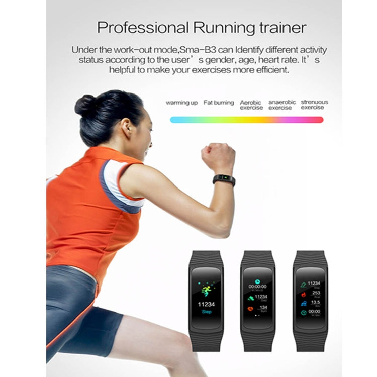 SMA-B3 Fitness Tracker 0.96 inch Bluetooth Smart Bracelet, IP67 Waterproof, Support Activity Traker / Heart Rate Monitor / Blood Pressure Monitor / Remote Capture (Blue) by buy2fix