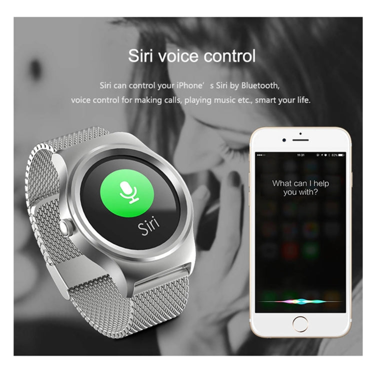 SMA-Round 1.28 inch Color Touch Screen Bluetooth Leather Strap Smart Watch, Waterproof, Support Voice Control / Heart Rate Monitor / Sleep Monitor / Bluetooth Camera, Compatible with Android and iOS System by buy2fix