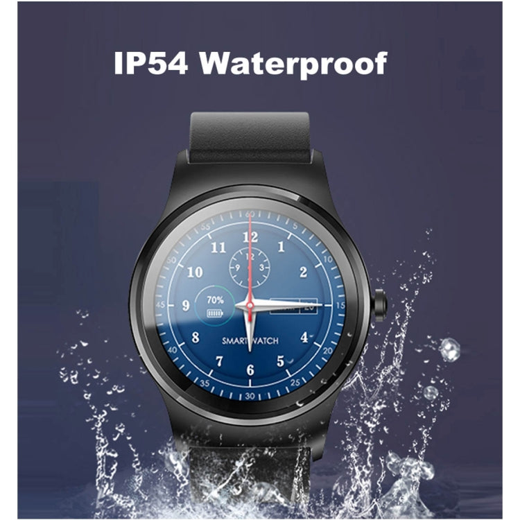 SMA-Round 1.28 inch Color Touch Screen Bluetooth Leather Strap Smart Watch, Waterproof, Support Voice Control / Heart Rate Monitor / Sleep Monitor / Bluetooth Camera, Compatible with Android and iOS System by buy2fix