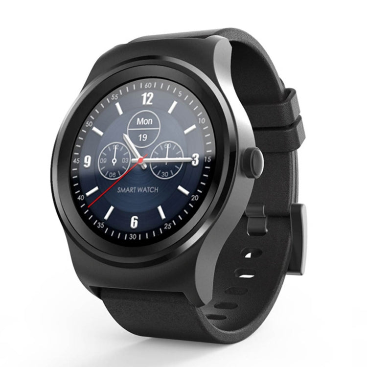 SMA-Round 1.28 inch Color Touch Screen Bluetooth Leather Strap Smart Watch, Waterproof, Support Voice Control / Heart Rate Monitor / Sleep Monitor / Bluetooth Camera, Compatible with Android and iOS System by buy2fix