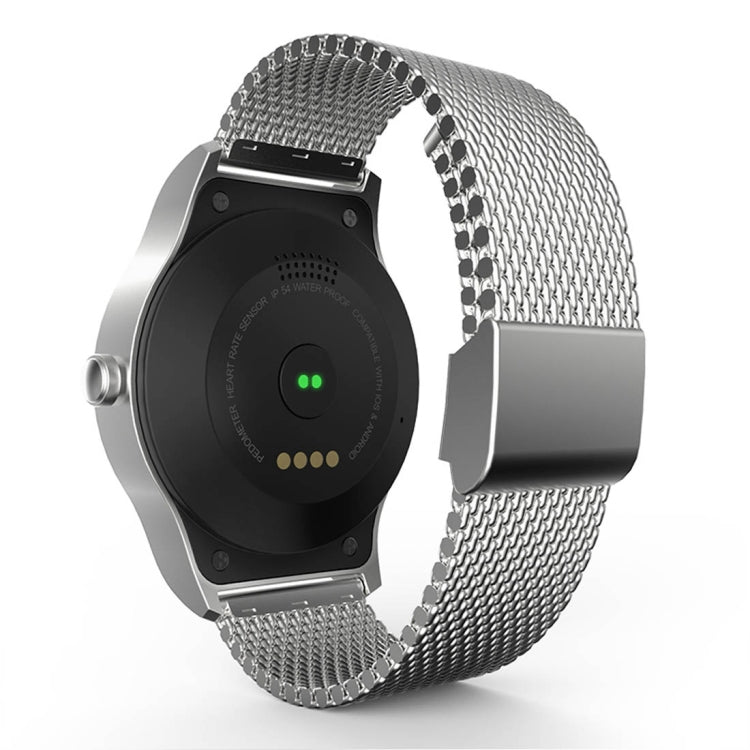 SMA-Round 1.28 inch Color Touch Screen Bluetooth Steel Strap Smart Watch, Waterproof, Support Voice Control / Heart Rate Monitor / Sleep Monitor / Bluetooth Camera, Compatible with Android and iOS System by buy2fix