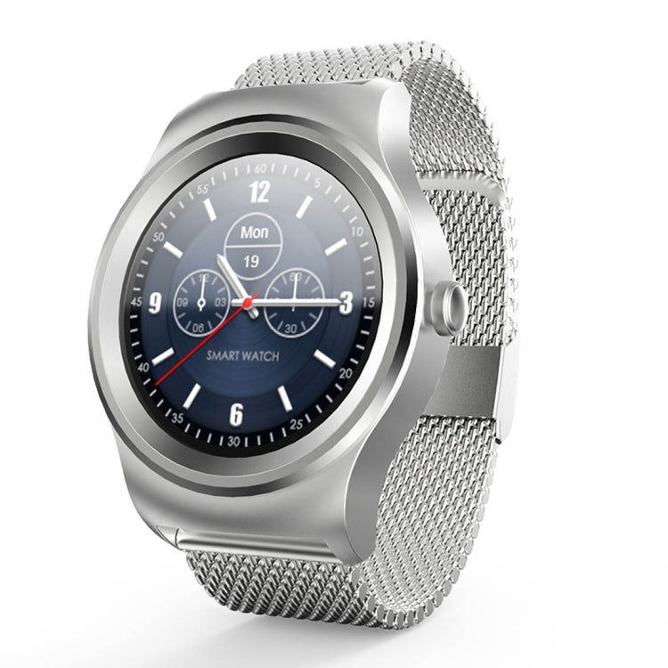 SMA-Round 1.28 inch Color Touch Screen Bluetooth Steel Strap Smart Watch, Waterproof, Support Voice Control / Heart Rate Monitor / Sleep Monitor / Bluetooth Camera, Compatible with Android and iOS System by buy2fix