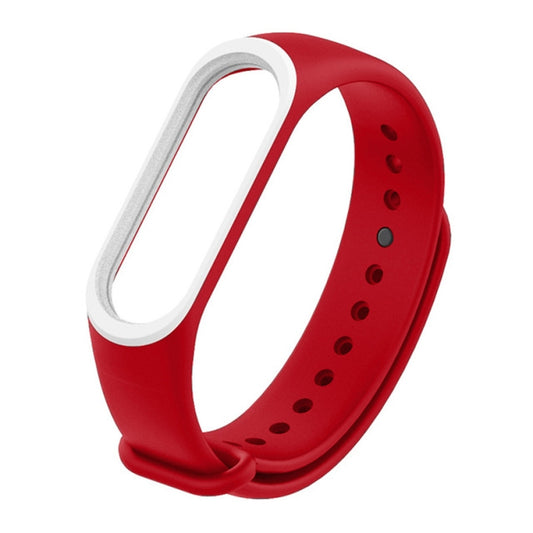 Colorful Silicone Watch Band for Xiaomi Mi Band 3 & 4 (Red+White) - Watch Bands by buy2fix | Online Shopping UK | buy2fix