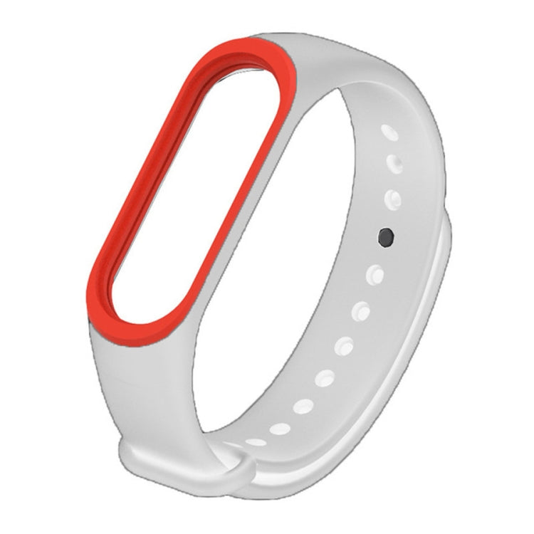 Colorful Silicone Watch Band for Xiaomi Mi Band 3 & 4 (White+Red) - Watch Bands by buy2fix | Online Shopping UK | buy2fix