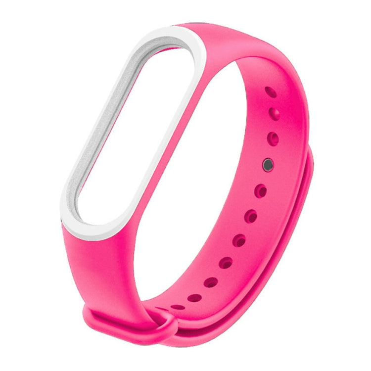 Colorful Silicone Watch Band for Xiaomi Mi Band 3 & 4 (Pink+White) - Watch Bands by buy2fix | Online Shopping UK | buy2fix