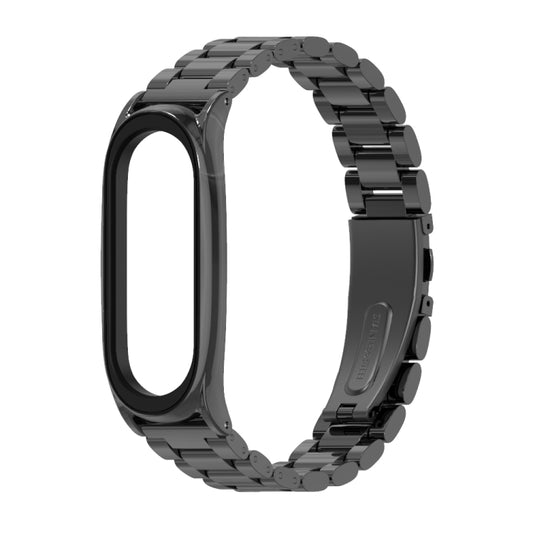 Mijobs Stainless Steel Metal Watch Band for Xiaomi Mi Band 3 & 4 & 5 & 6(Black) - Watch Bands by MIJOBS | Online Shopping UK | buy2fix