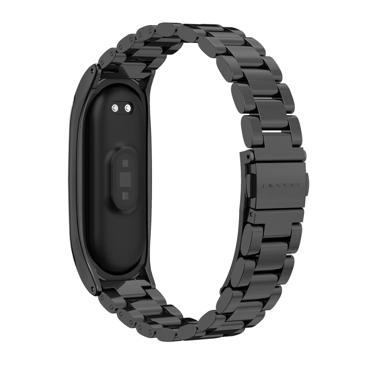 Mijobs Stainless Steel Metal Watch Band for Xiaomi Mi Band 3 & 4 & 5 & 6(Black) - Watch Bands by MIJOBS | Online Shopping UK | buy2fix