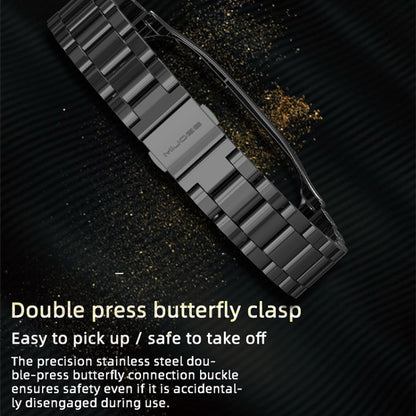 Mijobs Stainless Steel Metal Watch Band for Xiaomi Mi Band 3 & 4 & 5 & 6(Black) - Watch Bands by MIJOBS | Online Shopping UK | buy2fix