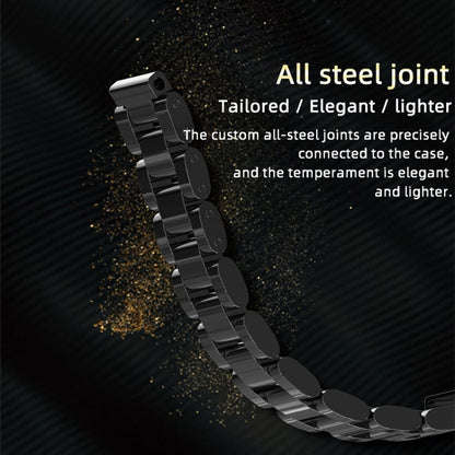 Mijobs Stainless Steel Metal Watch Band for Xiaomi Mi Band 3 & 4 & 5 & 6(Black) - Watch Bands by MIJOBS | Online Shopping UK | buy2fix